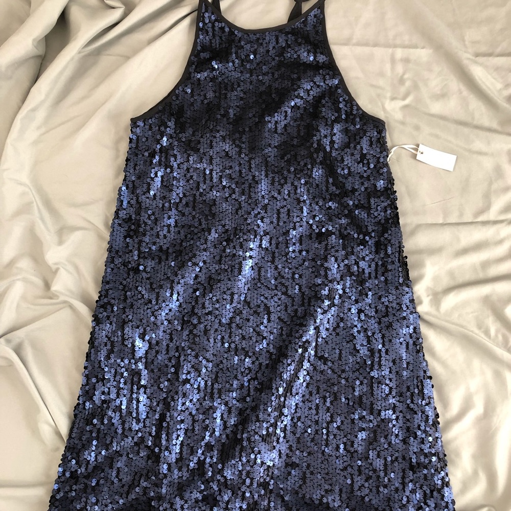 Forever 21 blue sequins halter dress S